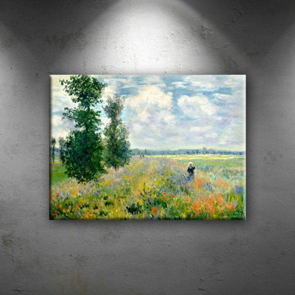 Claude Monet Poppy Field Argenteuil Yağlı Boya Sanat Kanvas Tablo