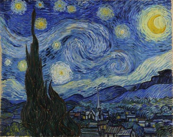 Vincent Van Gogh Yıldızlı Gece Yağlı Boya Sanat Kanvas Tablo - 3
