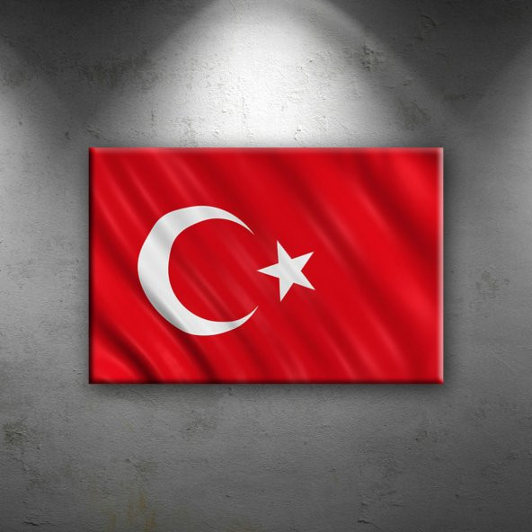 Türk Bayrağı Ay Yıldız Kırmızı-2 Kanvas Tablo