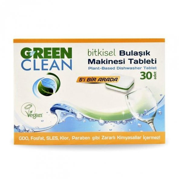 U Green Clean Bulaşık Makinası Deterjanı Deterjanı Tablet 30'lu