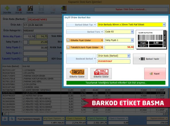 Terazi Uyumlu Barkodlu Satış Programı Demirsoft - 4