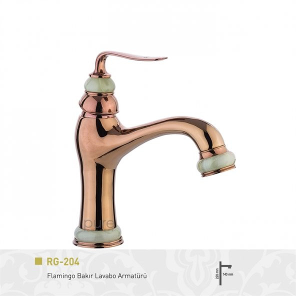 Flamingo Rose Gold Lavabo Armatürü - 1
