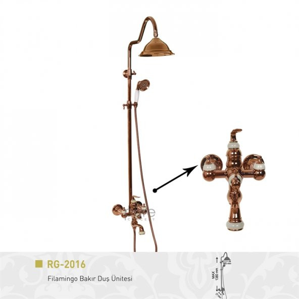 Flamingo Rose Gold Banyo Bataryası & Duş Seti - 1