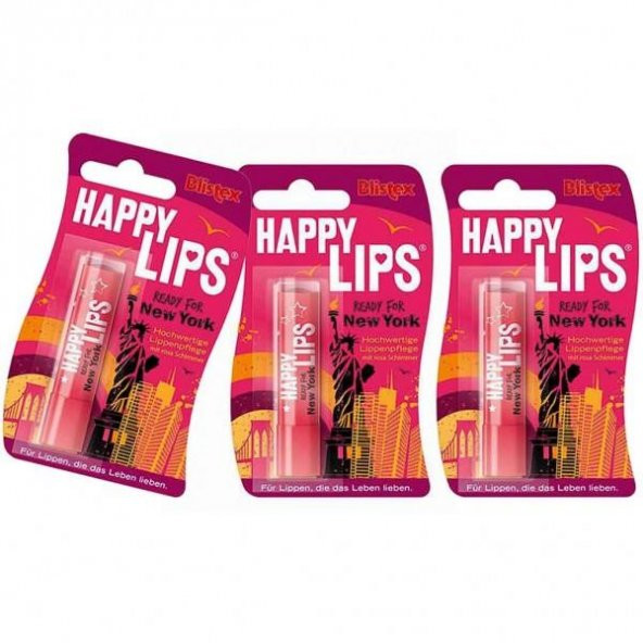 Blistex Happy Lips New York Lip Balm 3.7 gr 3lü Eko Set