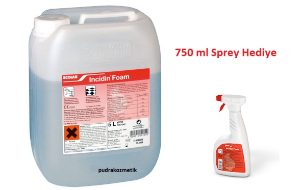 ECOLAB INCIDIN FOAM YÜZEY DEZENFEKTANI 5L + SPREY DEZENFEKTAN