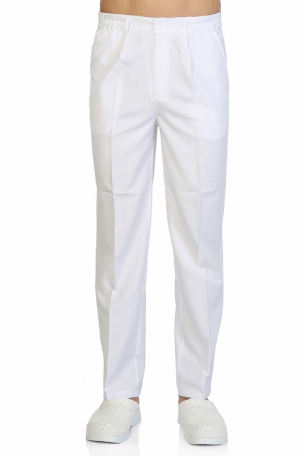 Tipmod Doktor Hemşire Pantolonu Erkek 140-B Tek Alt Beyaz Pantolo