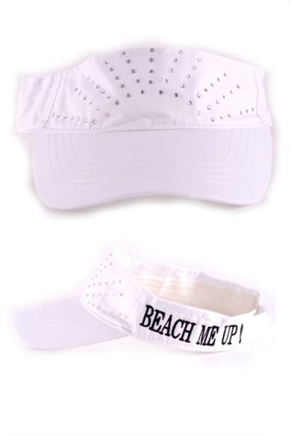 Beach Me Up Sloganlı Taşlı Şapka