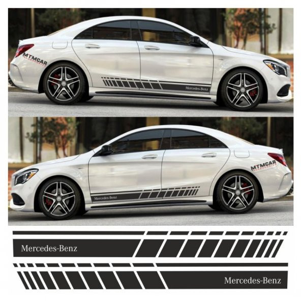 Mercedes Benz Yan Şerit Oto Sticker - 4