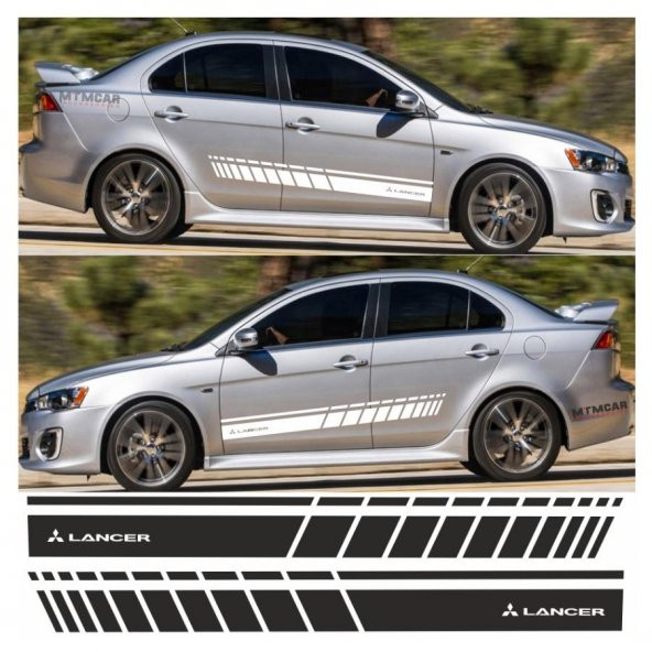 Mitsubishi Lancer Yan Şerit Oto Sticker - 5