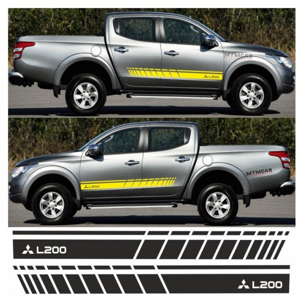 Mitsubishi L200 Yan Şerit Oto Sticker - 4