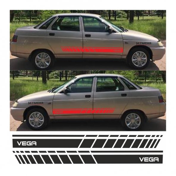 Lada Vega Yan Şerit Oto Sticker - 3