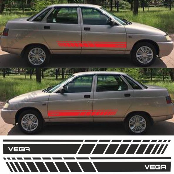 Lada Vega Yan Şerit Oto Sticker - 4