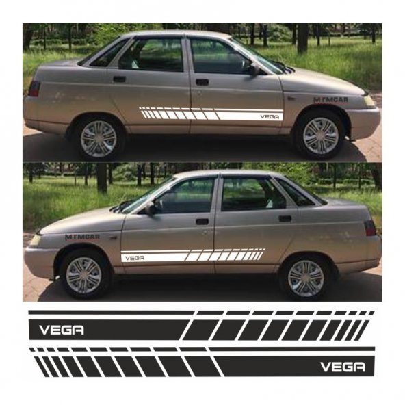 Lada Vega Yan Şerit Oto Sticker - 5