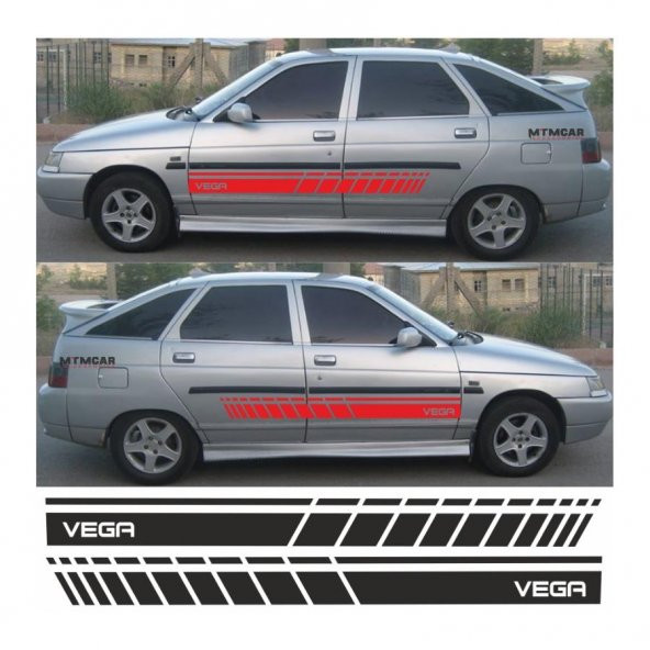 Lada Vega Hb Yan Şerit Oto Sticker - 3
