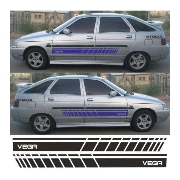 Lada Vega Hb Yan Şerit Oto Sticker - 4
