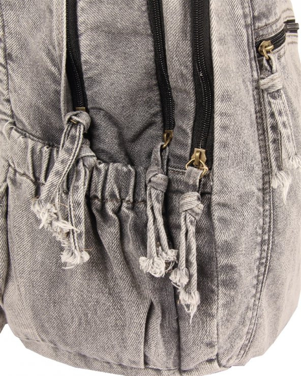 Alone Çanta Kaya Denim Kot Sırt Çantası - 6