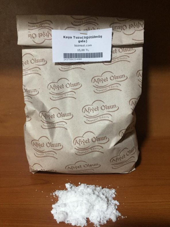 Öğütülmüş Kaya Tuzu 1 kg - Taş Değirmende Çekilmiş Gıda