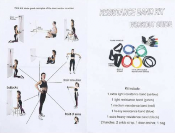 11 Parçalı Direnç Lastiği Seti ( fitness Yoga) - Resim 2