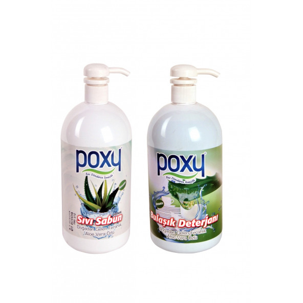 POXY ALOE VERA ÖZLÜ SIVI SABUN 1 LT & ALOE VERA ÖZLÜ SIVI  BULAŞIK DETERJANI 1 LT - 2