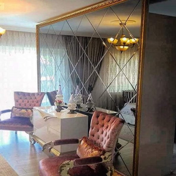 Ayna  Baklava Dilim  Bizoteli kendin yap ayna 40x40 ebat 1 adet 52 TL - 2