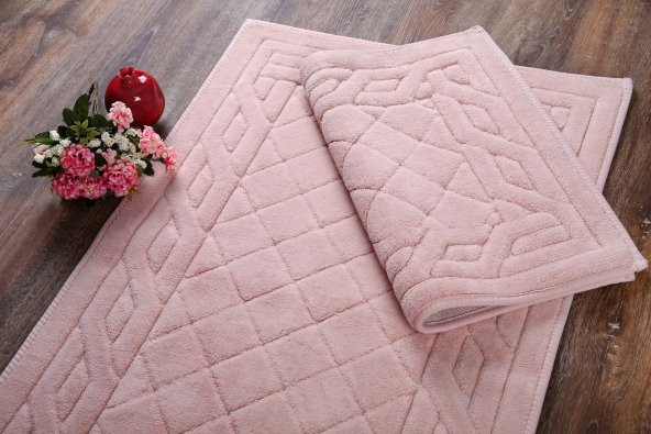 Banyo Paspas Seti-Banyo Klozet Takımı-Banyo Halısı Dilim Fildişi - 4