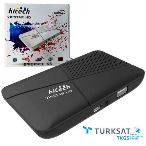 Korax Hitech VipStar HD Mini Çanaksız Uydu Alıcısı (2 YIL IP TV HEDİYELİ)
