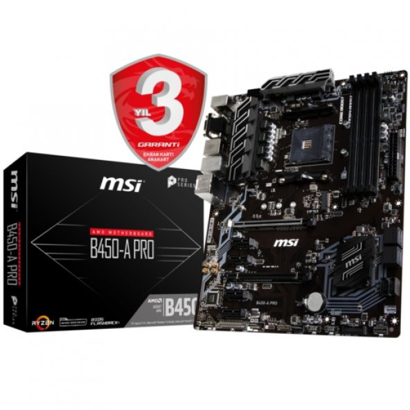 MSI B450-A PRO DDR4 3466Mhz S+GL AM4 (ATX )