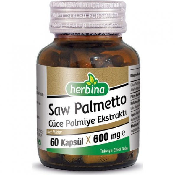 Herbina Saw Palmetto Cüce Palmiye Ekstraktı 60 Kapsül x 600 mg