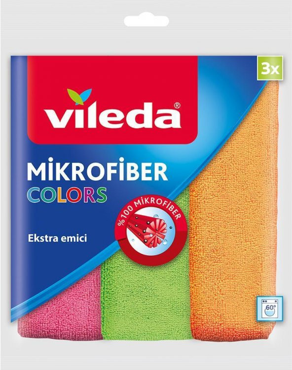 Vileda 3lü Mikrofiber Colors Bez