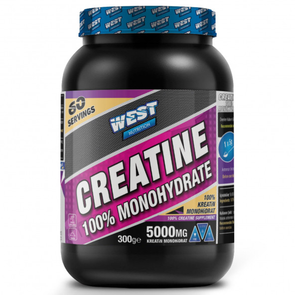 West Nutrition Kreatin Monohidrat 300 gr 60 Servis ( creatine ) - HEDİYELİ