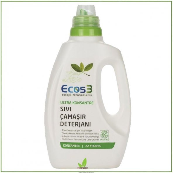 ECOS3 Organik Konsantre Sıvı Çamaşır Deterjanı 750 ml