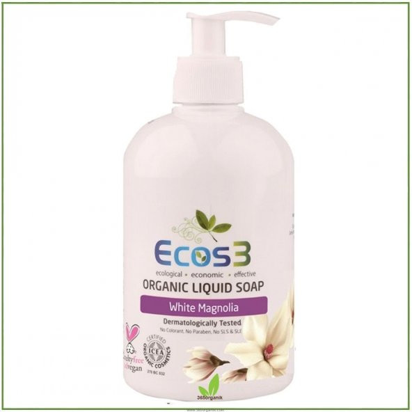 ECOS3 Organik Sıvı Sabun Beyaz Manolya 500 ML