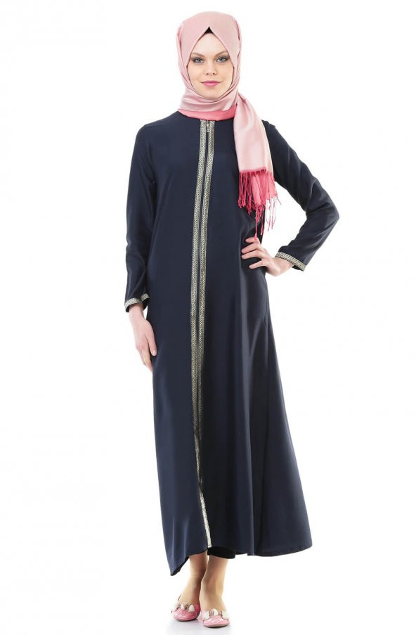 İHVAN 5009-2 Fermuarlı Lacivert Namaz Elbisesi