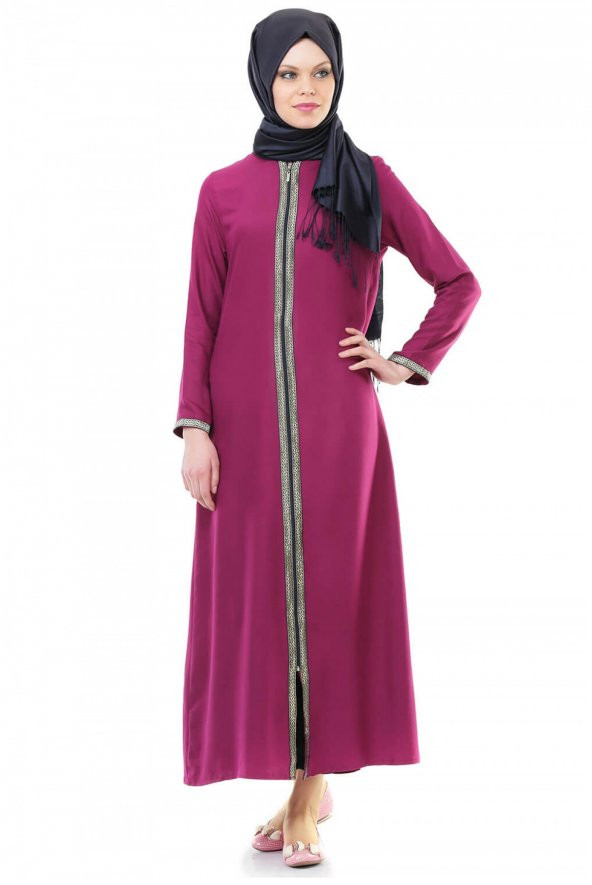 İhvan 5009-4 Fermuarlı Fuşya Namaz Elbisesi