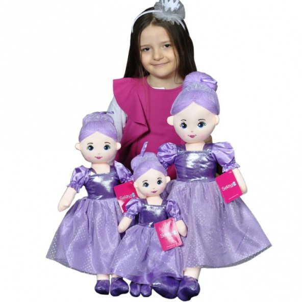 Oyuncak Prenses Balerin Bez Bebek 60 Cm Renkli Şık Elbiseli Sevimli Kraliçe Bebek