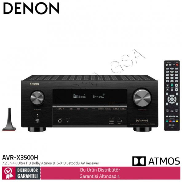 Denon AVR-X3500H 7,2 Kanal Dolby Atmos DTS-X Bluetooth AV Receivr
