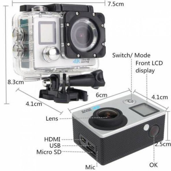 Kingboss SL-D215 4K Ultra HD Wifi Aksiyon Kamerası