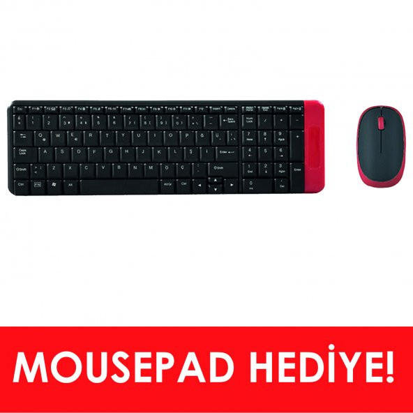 Everest KM-220 Siyah/Kırmızı Kablosuz Q Multimedia Klavye + Mouse