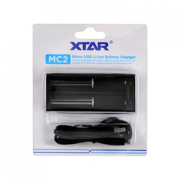 Xtar MC2 - Taşınabilir Li-ion Pil Şarj Cihazı / 2li