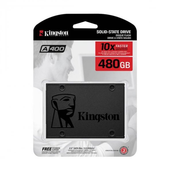 Kingston A400 SSDNow 480GB 2.5" 500MB/450MB/s Sata3 SSD Disk - SA400S37/480G 37778