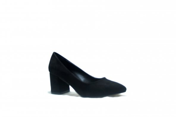 Serrace 1453 Siyah Süet Topuklu Bayan Ayakkabı