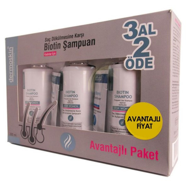 Dermoskin Biotin Şampuan Kadın 200 ml 3 Al 2 Öde