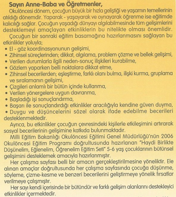 YA-PA Haydi Birlikte Düşünelim Eğlenelim Öğrenelim Seti 5-6 Yaş İçin - 2