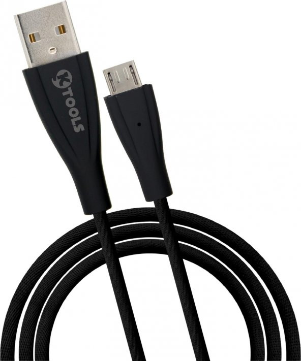Ktools 2Long 2A 2M Micro USB Siyah Data Kablosu Hızlı Şarj