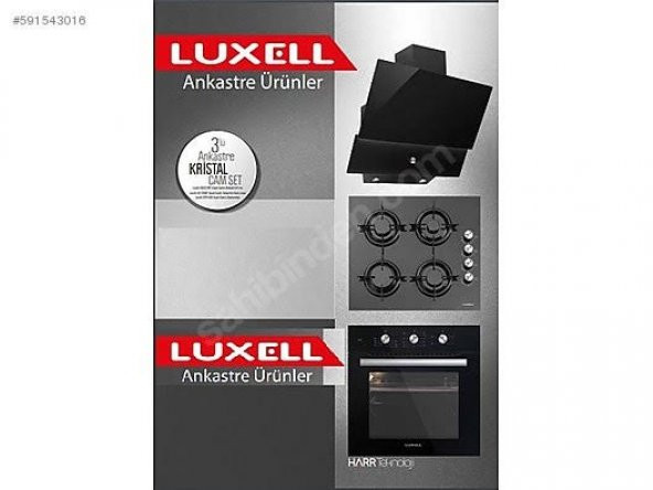 Luxell (A6 SF3 (MT) Fırın+LX 40 TAHDF Cam Ocak+KO 835 Davlumbaz)