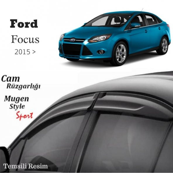 Ford Focus 4 Sedan Mugen Cam Rüzgarlığı 2015 Sonrası