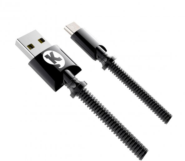 Ktools Micro USB Çelik Burgu 2.4A 1M Data Kablosu Hızlı Şarj