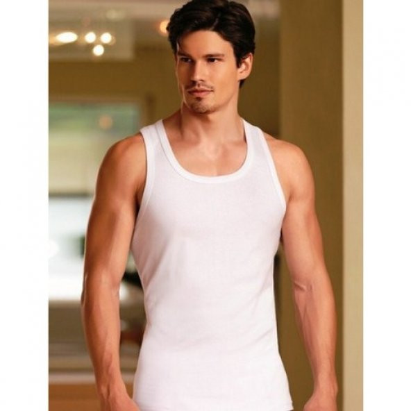 2Li Paket Berrak Çamaşırları Klasik Erkek Atlet Beyaz Renk 100 Pamuk