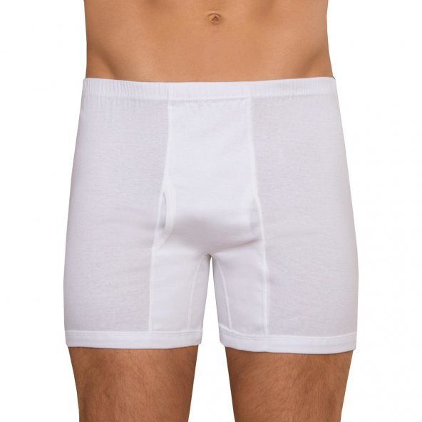 12Li Berrak Çamaşırları Erkek 100 Pamuk Paçalı Külot Beyaz Renk