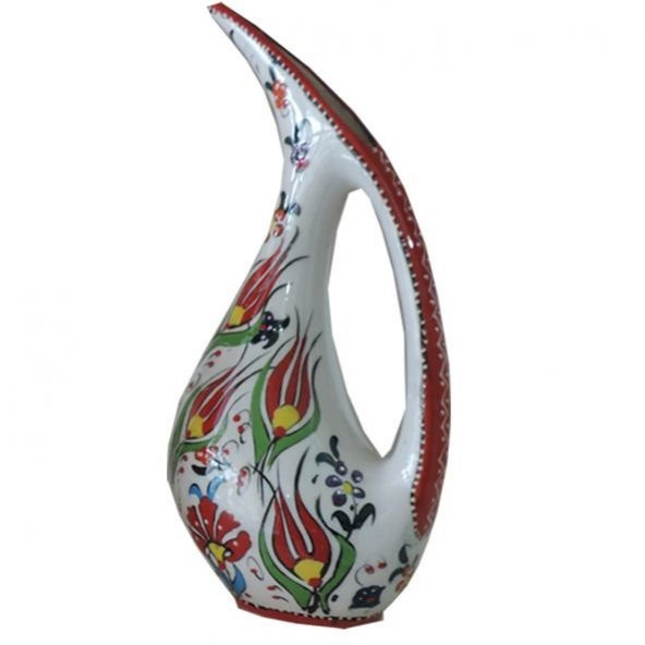 Oğuz Çini  Samur Kırmızı Pelikan Vazo